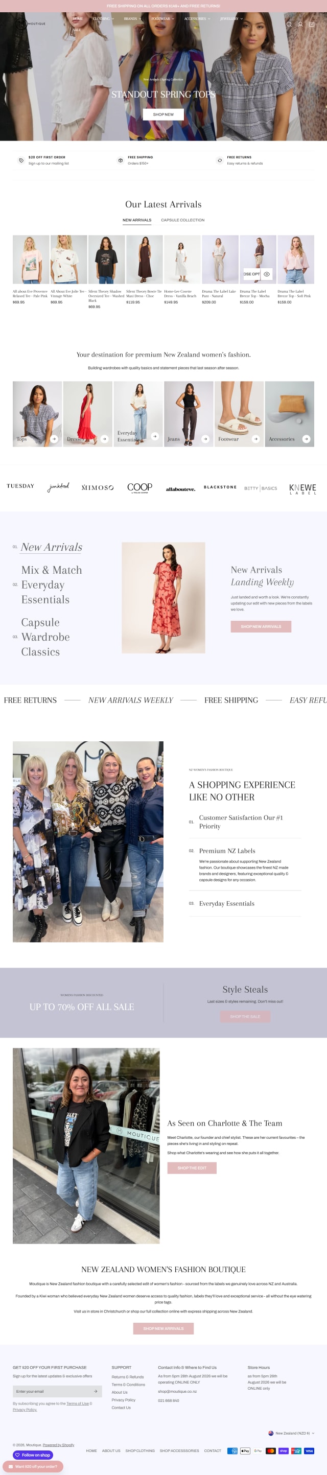 Moutique website preview
