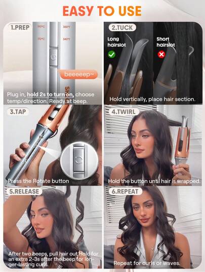 One-Touch Automatic Hair Curler – 25mm Ceramic Curling Iron