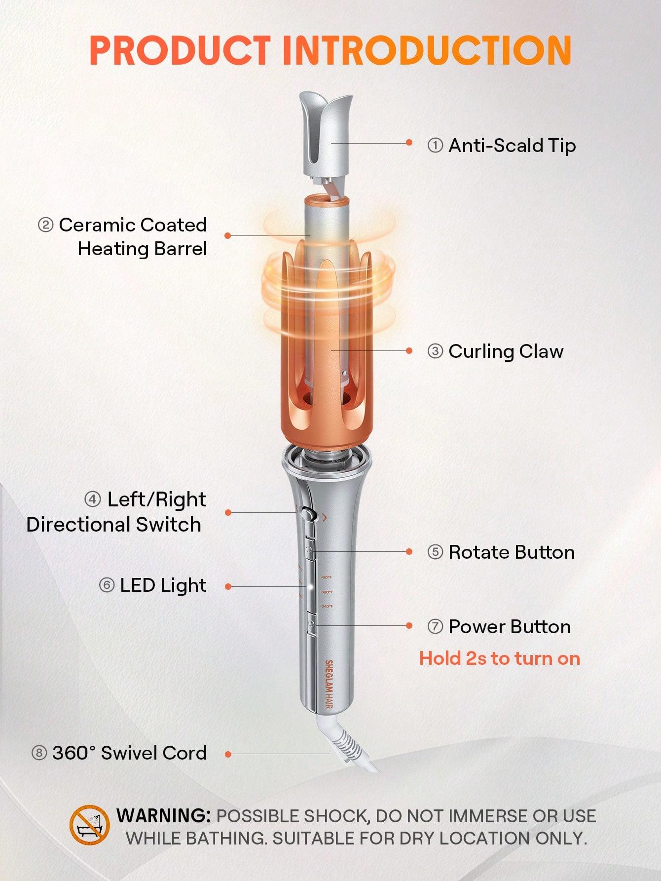 One-Touch Automatic Hair Curler – 25mm Ceramic Curling Iron
