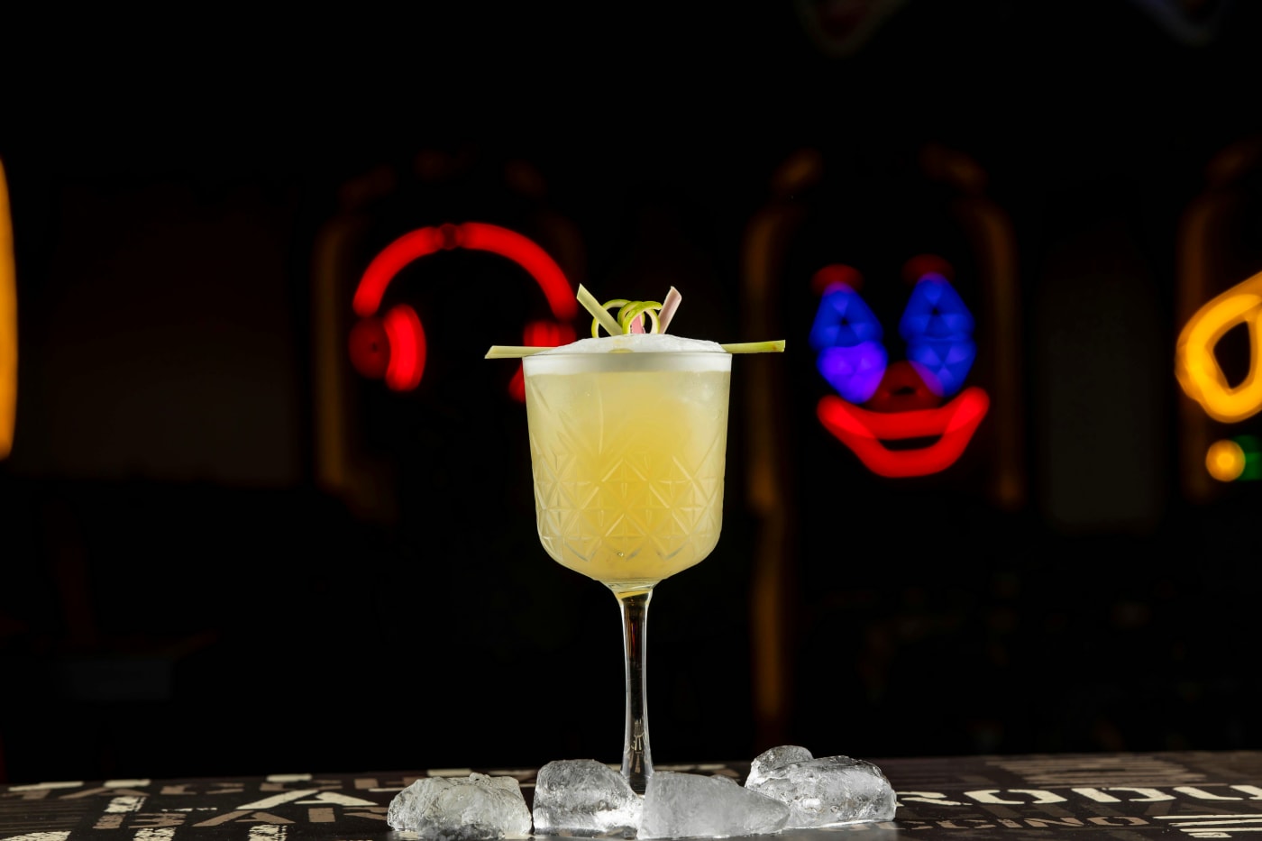 Elegant cocktail in a stylish glass with decorative garnish, perfect for New Years Eve serving and presentation.