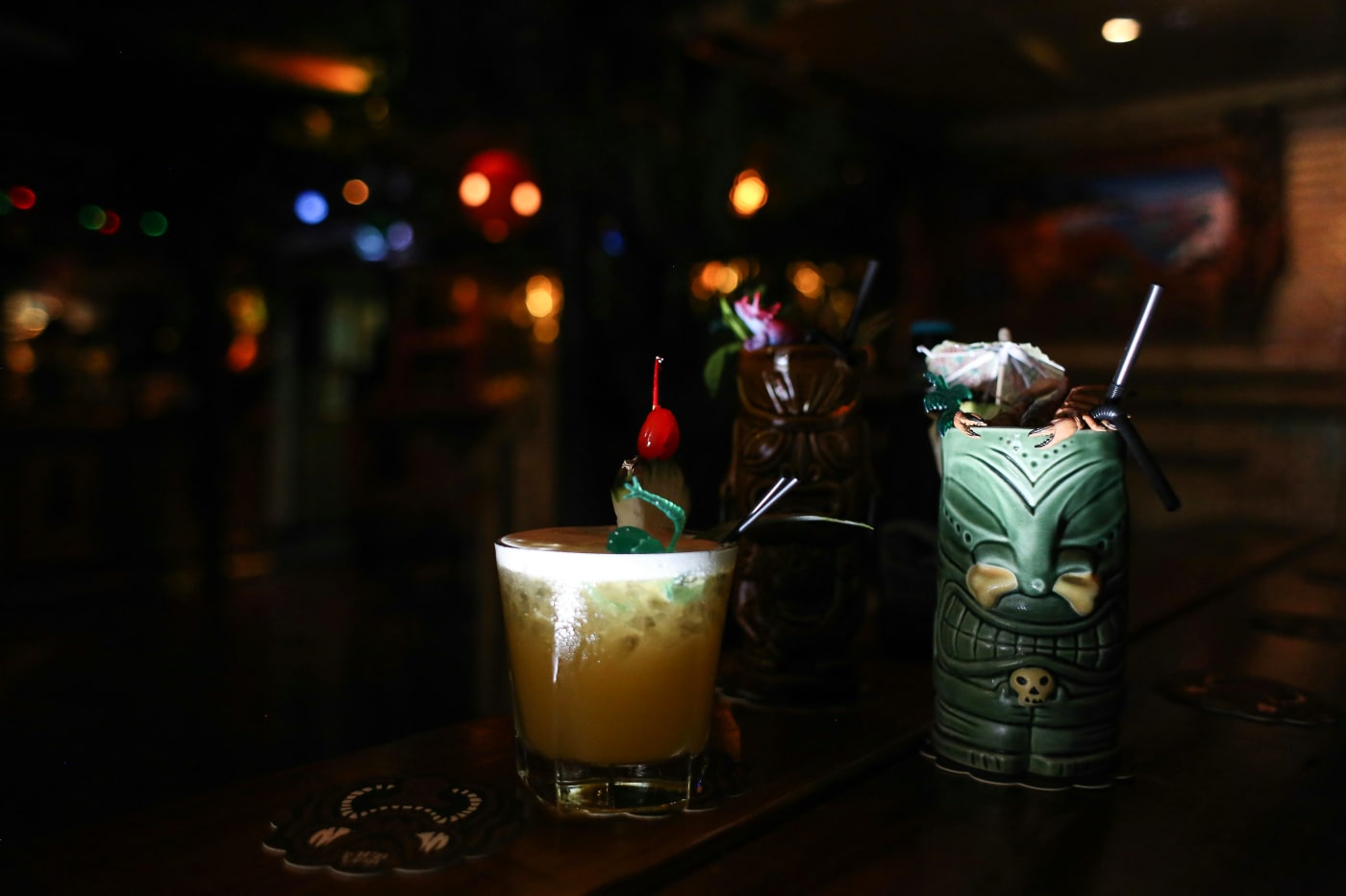 Tropical cocktail with pineapple and mint served in a decorative glass, perfect for New Years Eve.