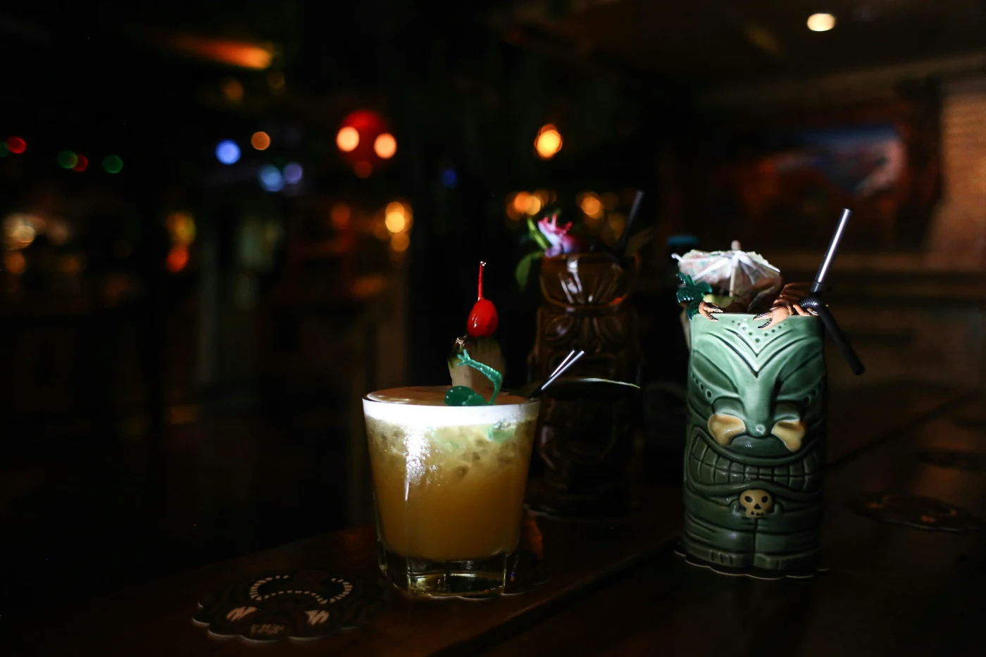 Tropical cocktail with pineapple and mint served in a decorative glass, perfect for New Years Eve.
