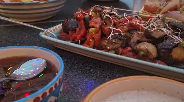 Large Argentine menu over open fire