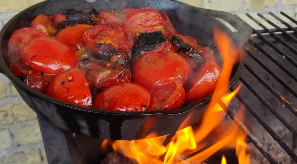 Large Argentine menu over open fire