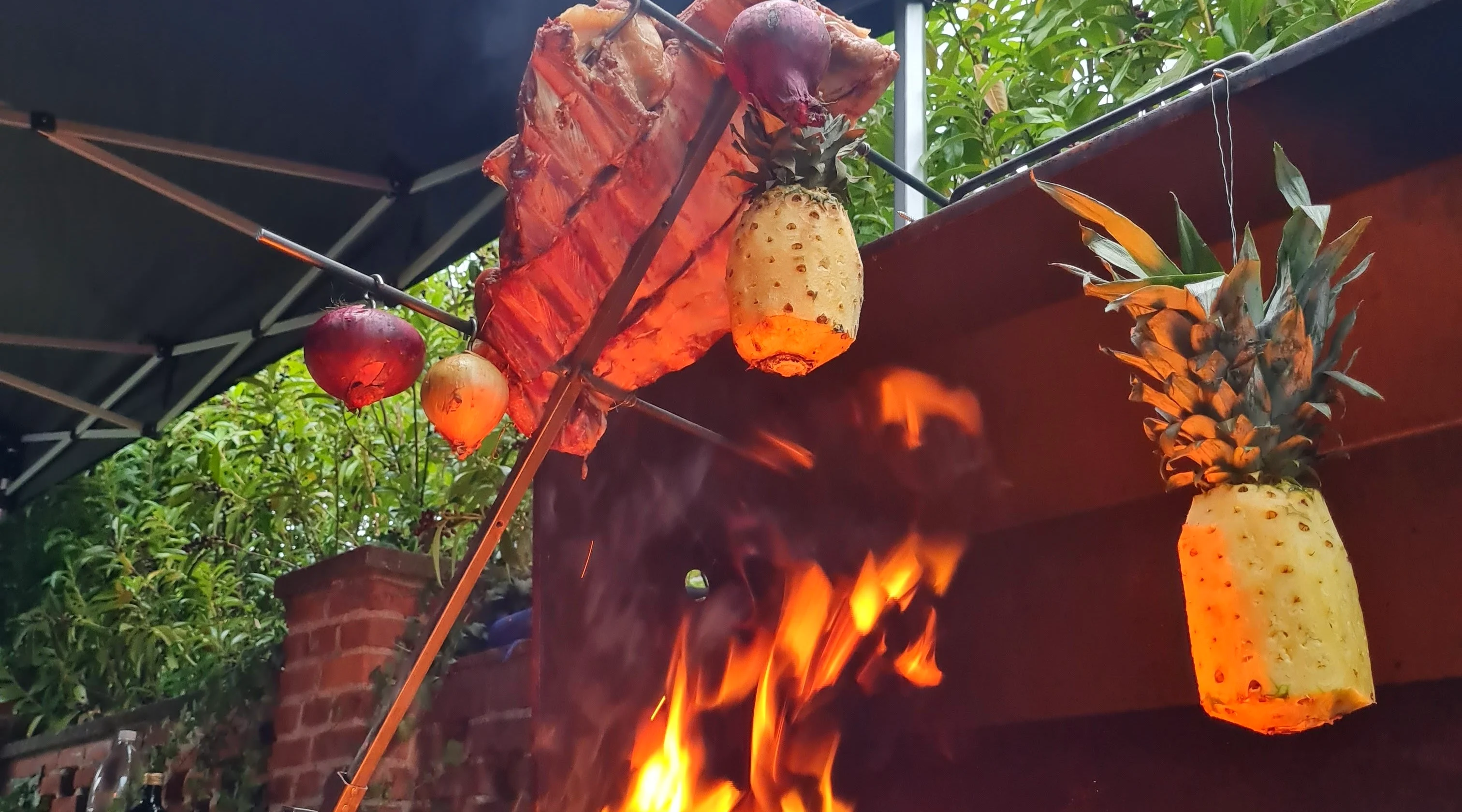 Large Argentine menu over open fire