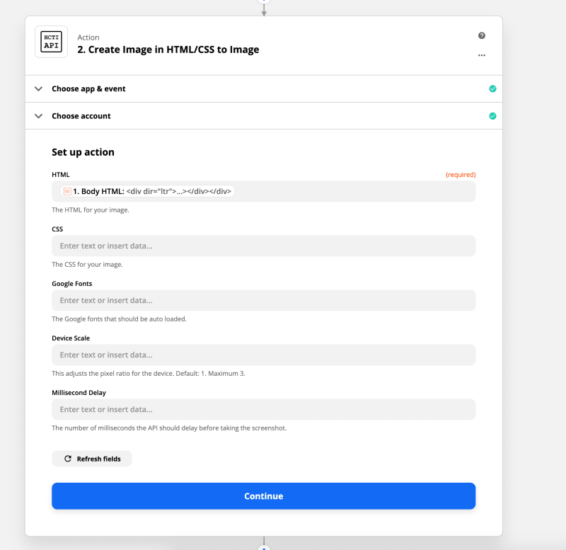 Configure the correct settings for creating your image