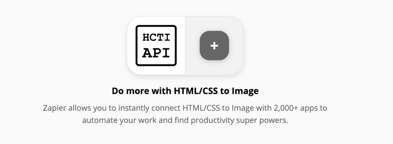 Connect html css to image with Zapier