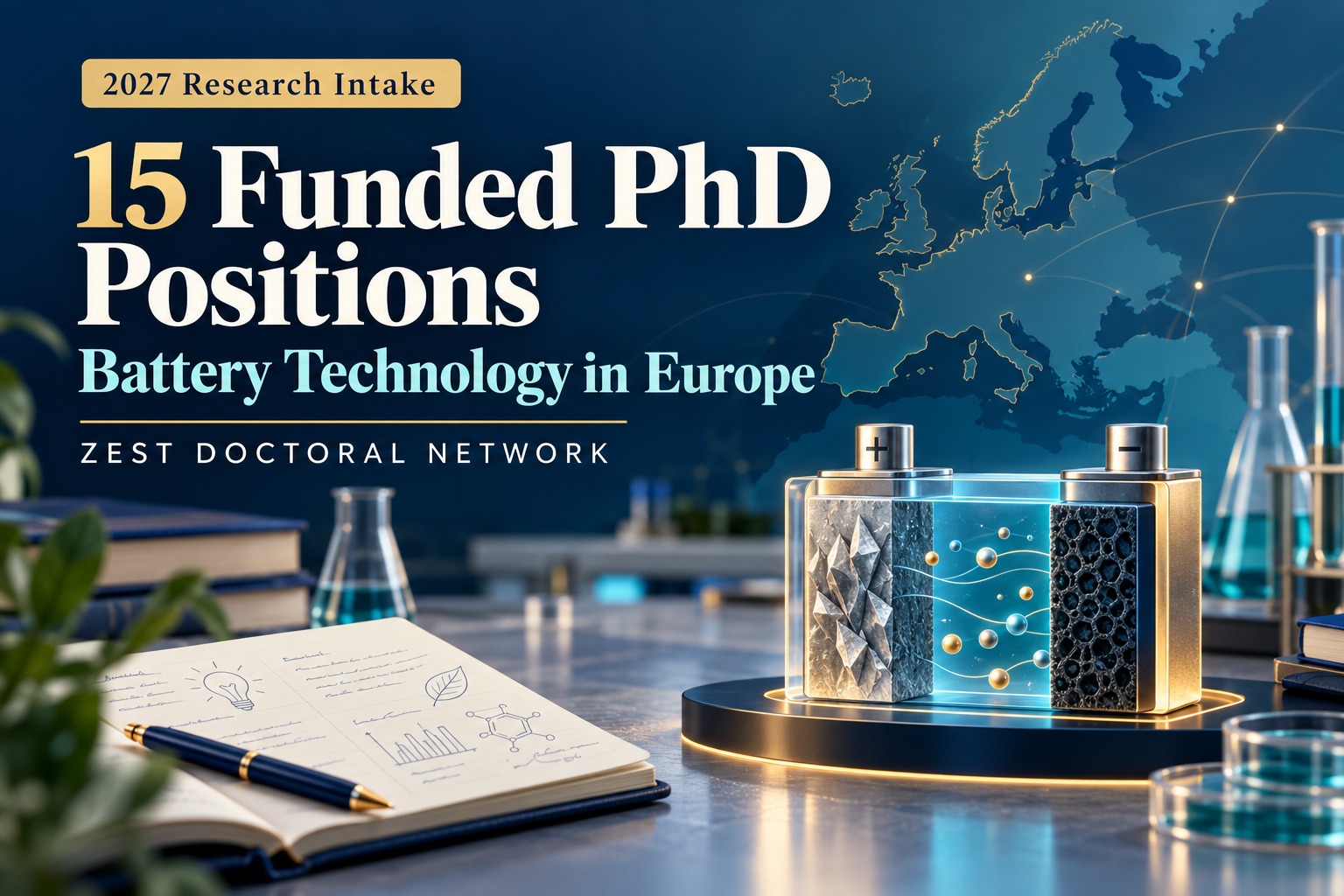15 Funded PhD Positions in Battery Technology in Europe: ZEST 2027