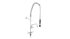 Dual Hob Mount Pre-Rinse w/12'' Pot Filler