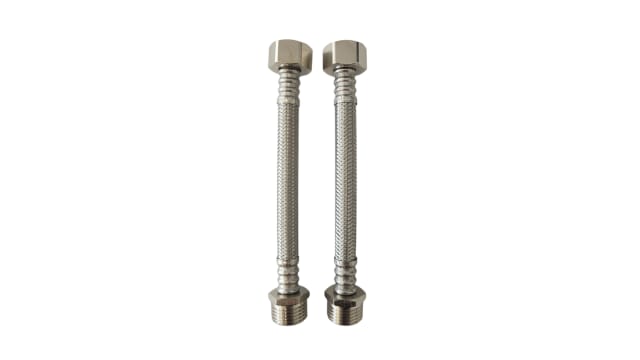 (New) Flexible Hose SS316 PEX Lined M+F 15mm PAIR