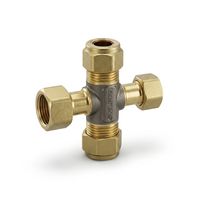 Copper Comp Insulated 4 Way Tee 15FI x 15C