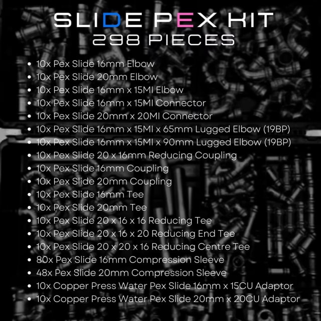 Slide PEX Kit (298 Pieces)