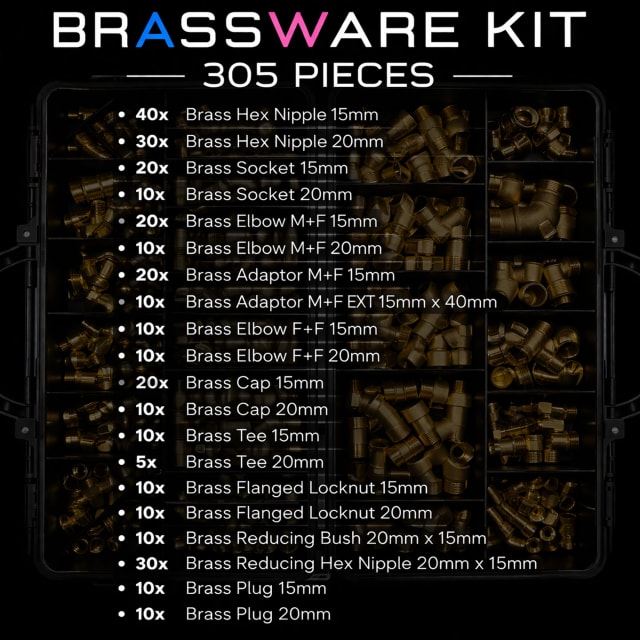 Brassware Kit Threaded (305 Pieces)