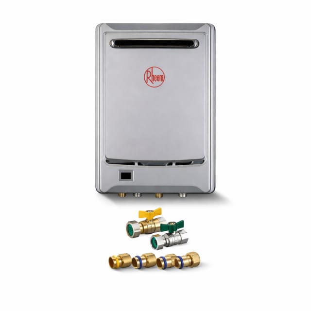 Rheem Continuos Flow 60deg 26L NG + 20mm Press Valve Kit
