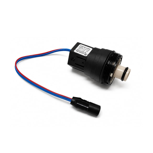 Caroma Smart Command shower solenoid spare with integrated wiring and connector, isolated on a white background.