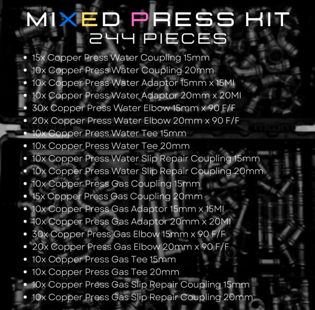 Mixed Gas/Water Press Kit (270 Pieces)