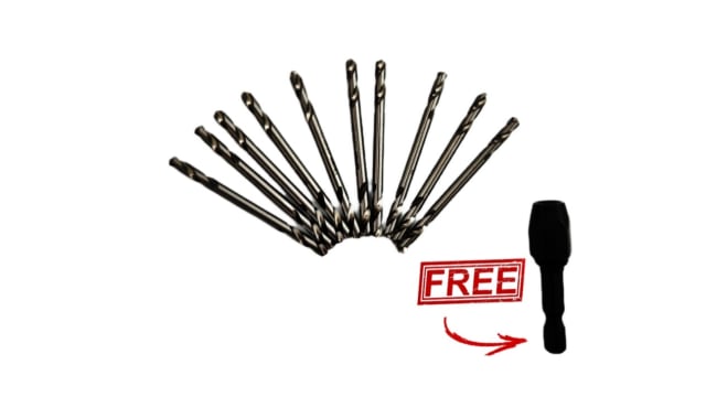 Double End Drill Bits 1/8" PK10 with Bit Holder