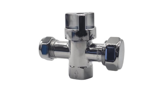 Mini Stop Combi Valve 1/4 Turn Ceramic Disc 20 x 15mm C/P