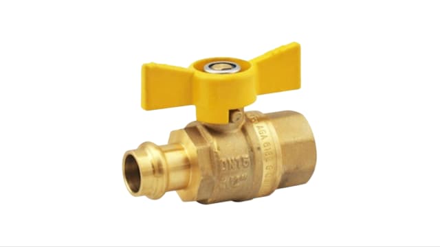 Ball Valve Press Gas B/H FI x Socket 20mm