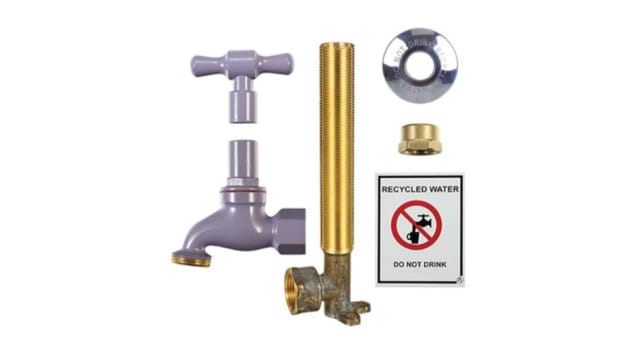 Recycled Hose Cock Kit W/Elbow Lilac 18mm