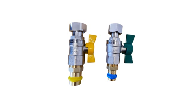 Swivel Nut Press Valve Kit 20mm Gas 15mm Cold