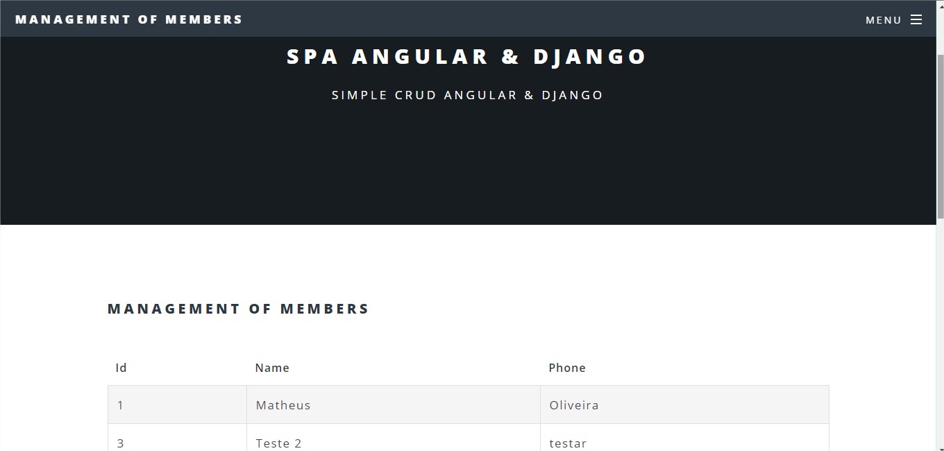 SPA angular & Django