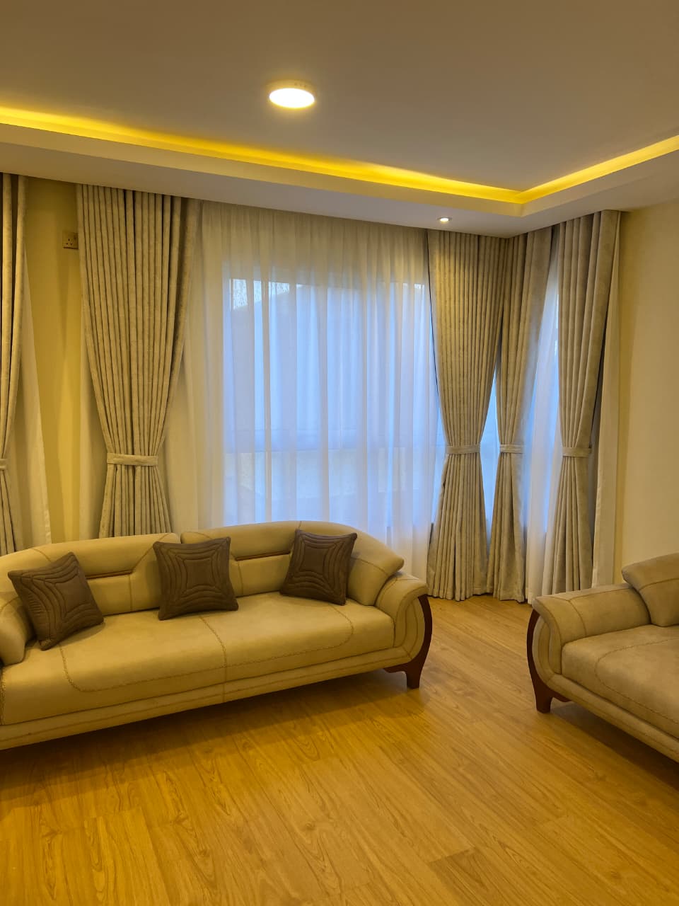 Show-home living, linen pair