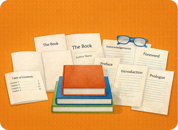 What is the Front Matter of a Book ?