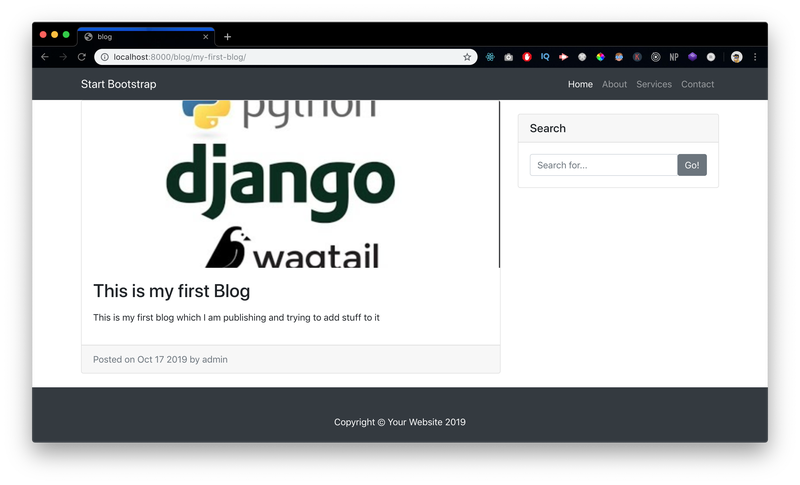wagtail post page detail page