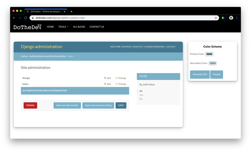 DoTheDev custom django admin color theme generator tool.png