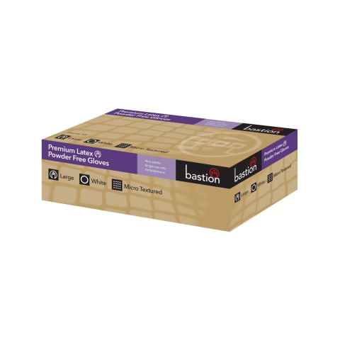 (Discontinued) Bastion Premium Latex Powder Free Gloves (Box of 100)