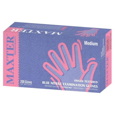 Maxter Blue Nitrile Gloves (Box of 200)