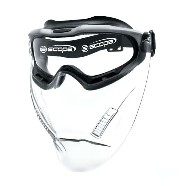 Scope Spartan Safety Goggles with Removable Visor - Grey Frame