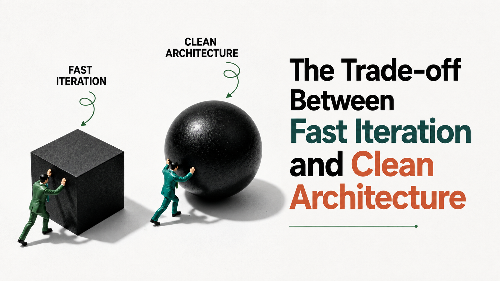 Diagram showing fast-iteration areas versus architecturally invested areas within one project