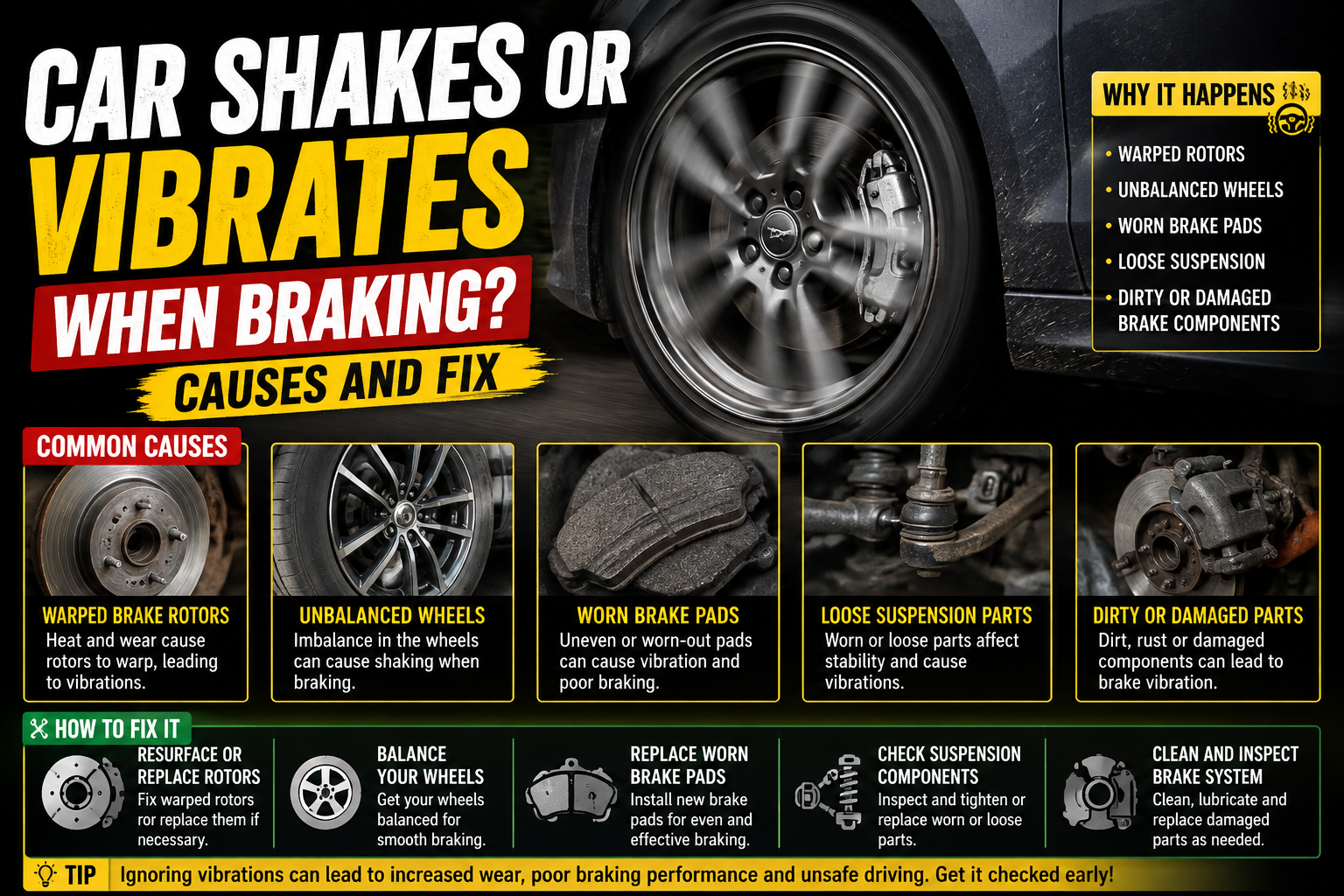 	Car Shakes or Vibrates When Braking — Causes and Fix — AutoClinic