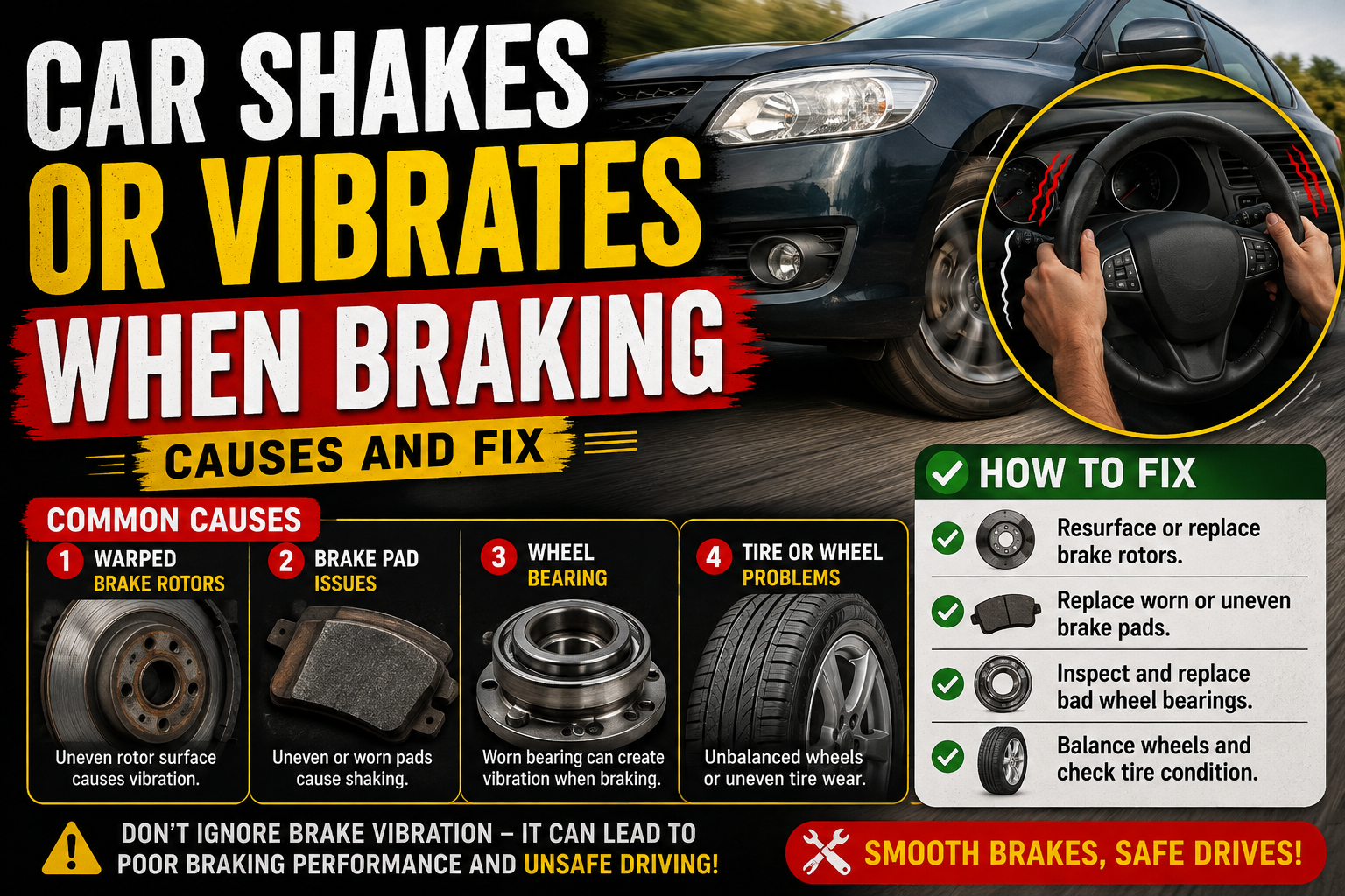 	Car Shakes or Vibrates When Braking — Causes and Fix — AutoClinic