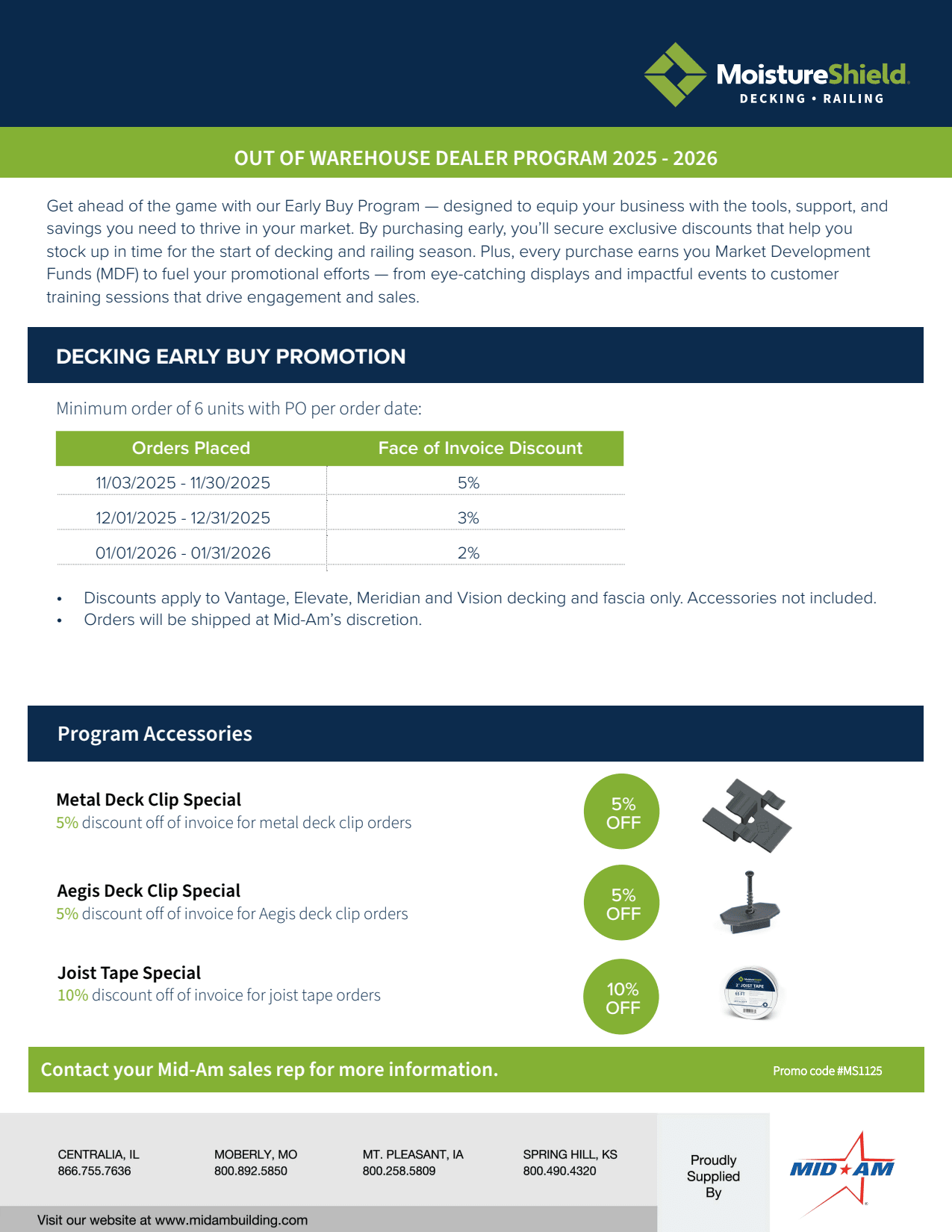 2025 MoistureShield Early Buy Warehouse Program