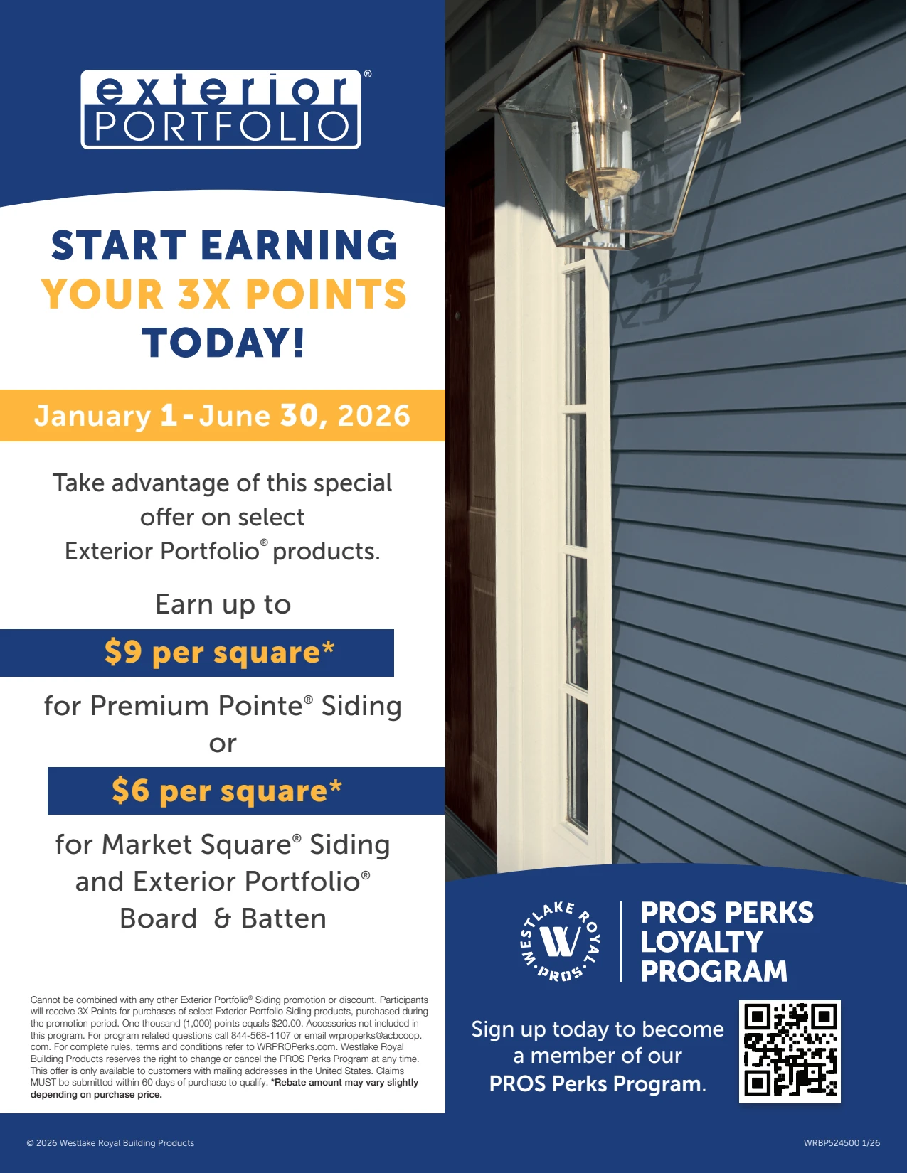 Exterior Portfolio 3X Points Pros Perks Loyalty Program