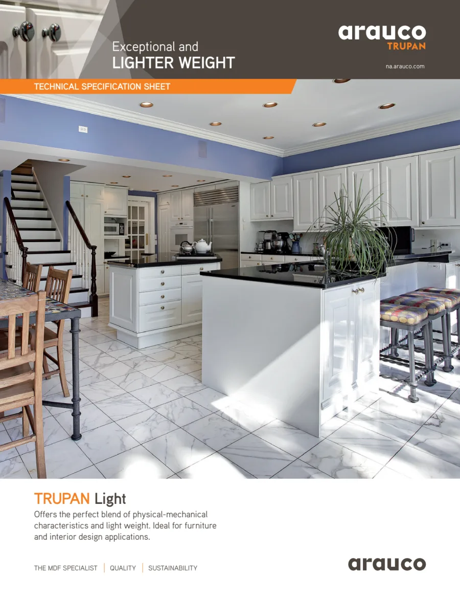 Arauco Trupan Light MDF Spec Sheet Hardwoods US