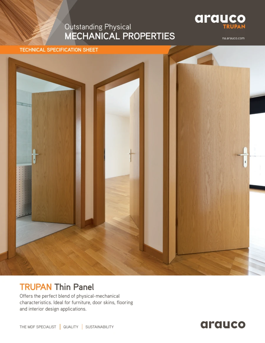 Arauco Trupan Thin Panel HDF Spec Sheet Hardwoods US