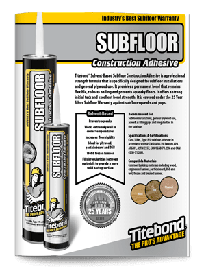 Titebond Subfloor Construction Adhesive Brochure Icon