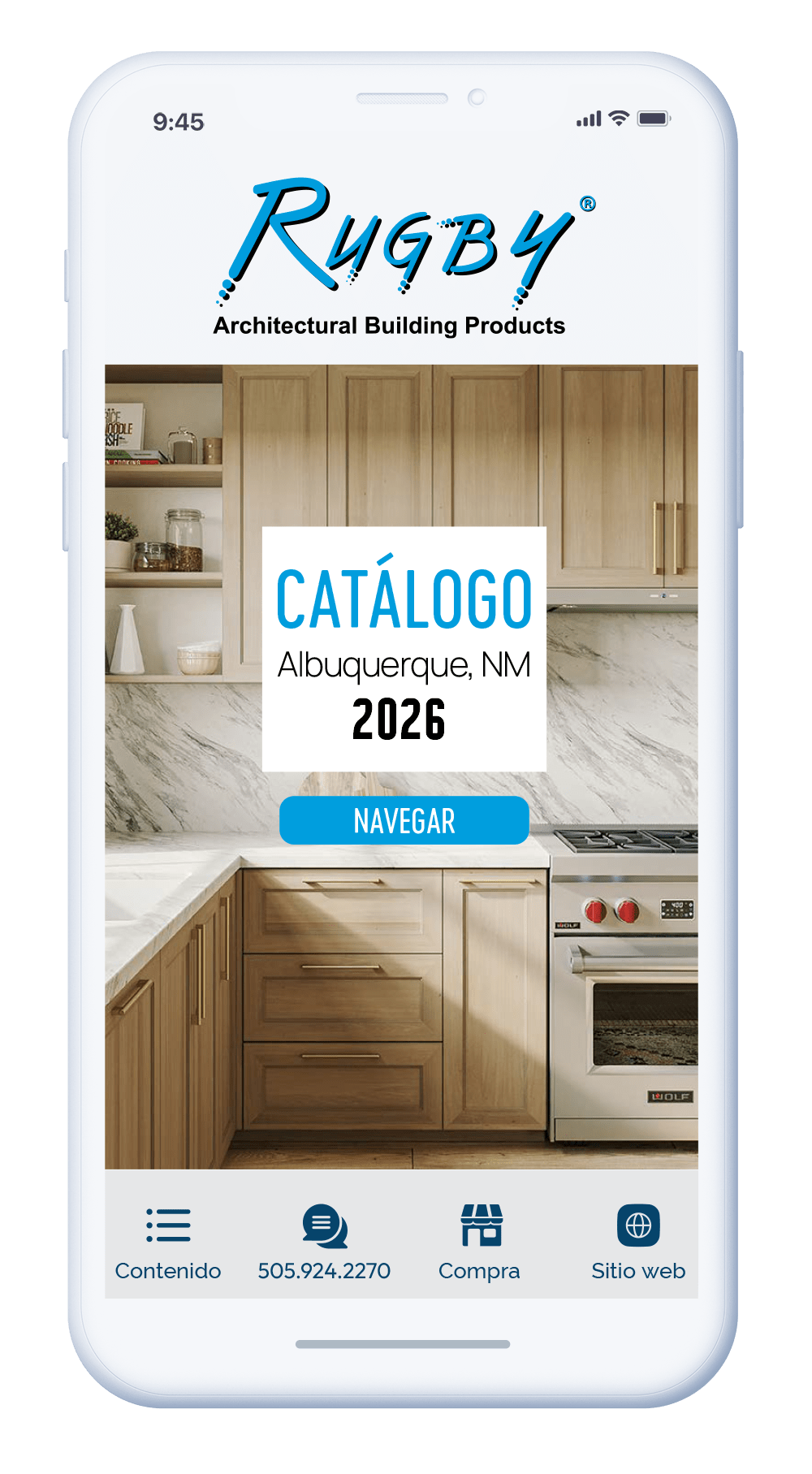 Rugby Albuquerque SPA Mobile Catalogs Phone Mockup
