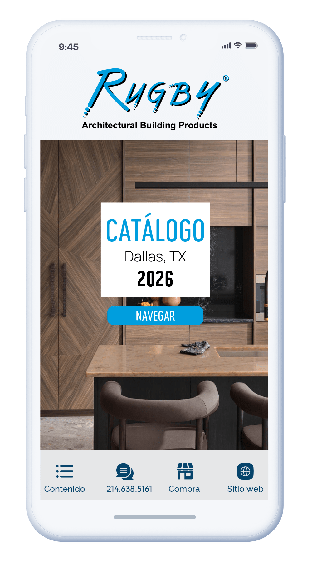Rugby Mobile Catalog Mockup Dallas Spanish