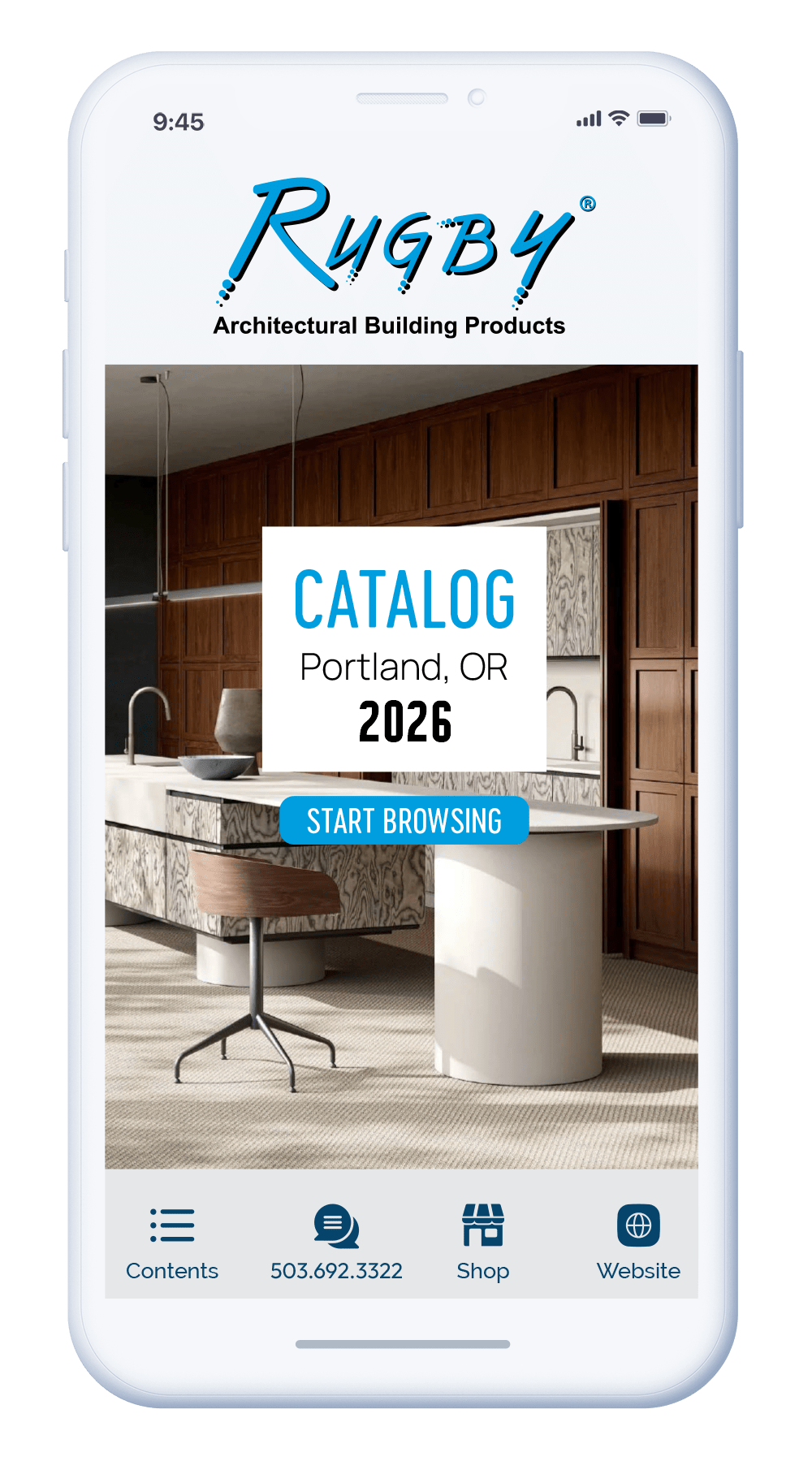 Rugby Mobile Catalog Mockup Portland