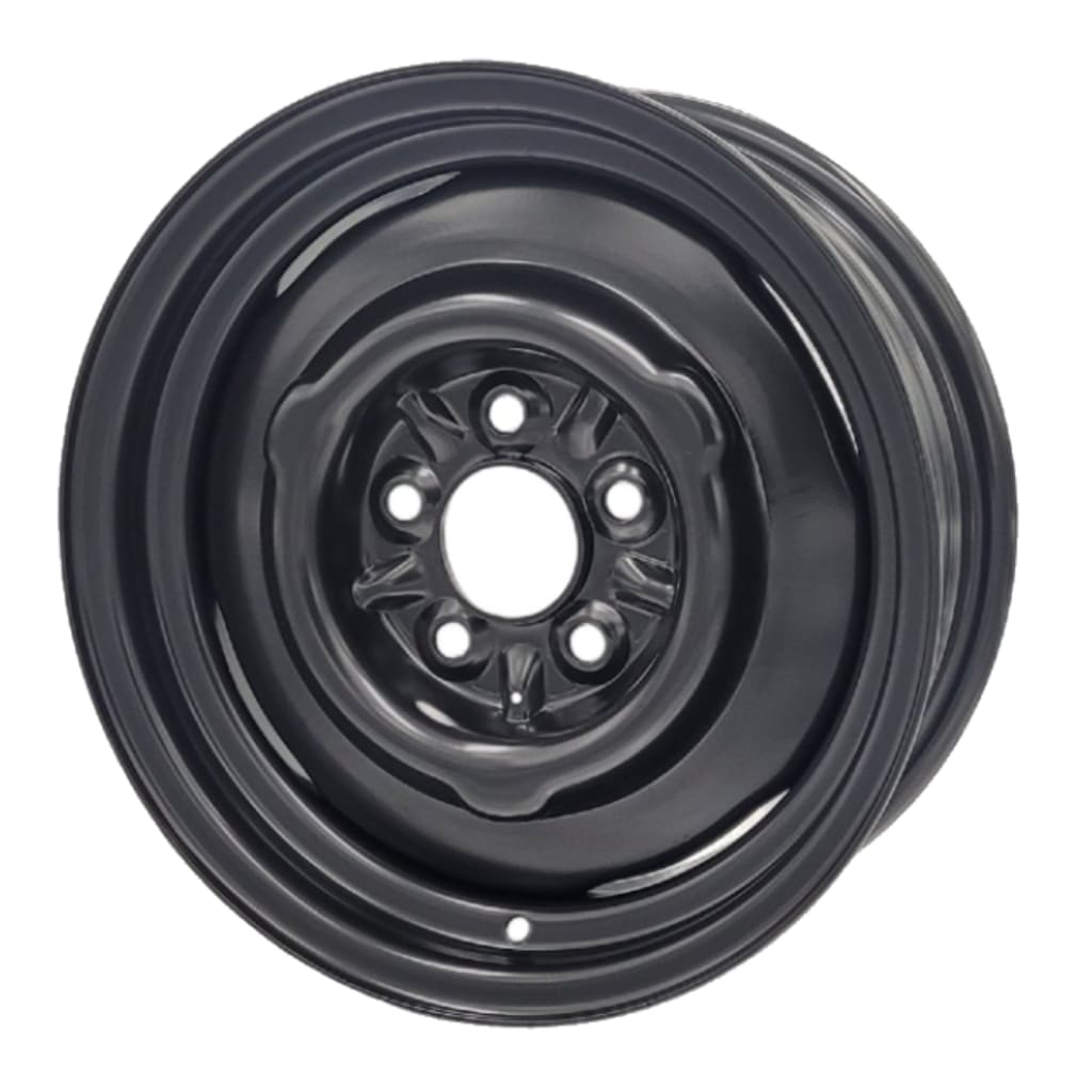 14X5 SATIN BLACK EARLY HOLDEN STEEL WHEEL 5X108 PCD. +12ET