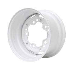 15X8 WHITE SMOOTHIE STEEL WHEEL 5-205 PCD. -18ET