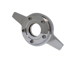 2 BAR KNOCK OFF SPINNER CAP (SUIT DECAL) RH CHROME PLATED