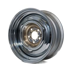 15X6 CHROME HG STYLE SMOOTH STEEL WHEEL 5-108 PCD. +6ET