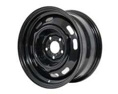 15X7 BLACK HK CUTOUT STYLE STEEL WHEEL 5-108 PCD. +30ET
