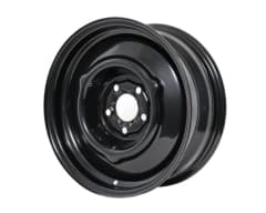 15X6 BLACK HG STYLE SMOOTH STEEL WHEEL 5-108 PCD. +18ET